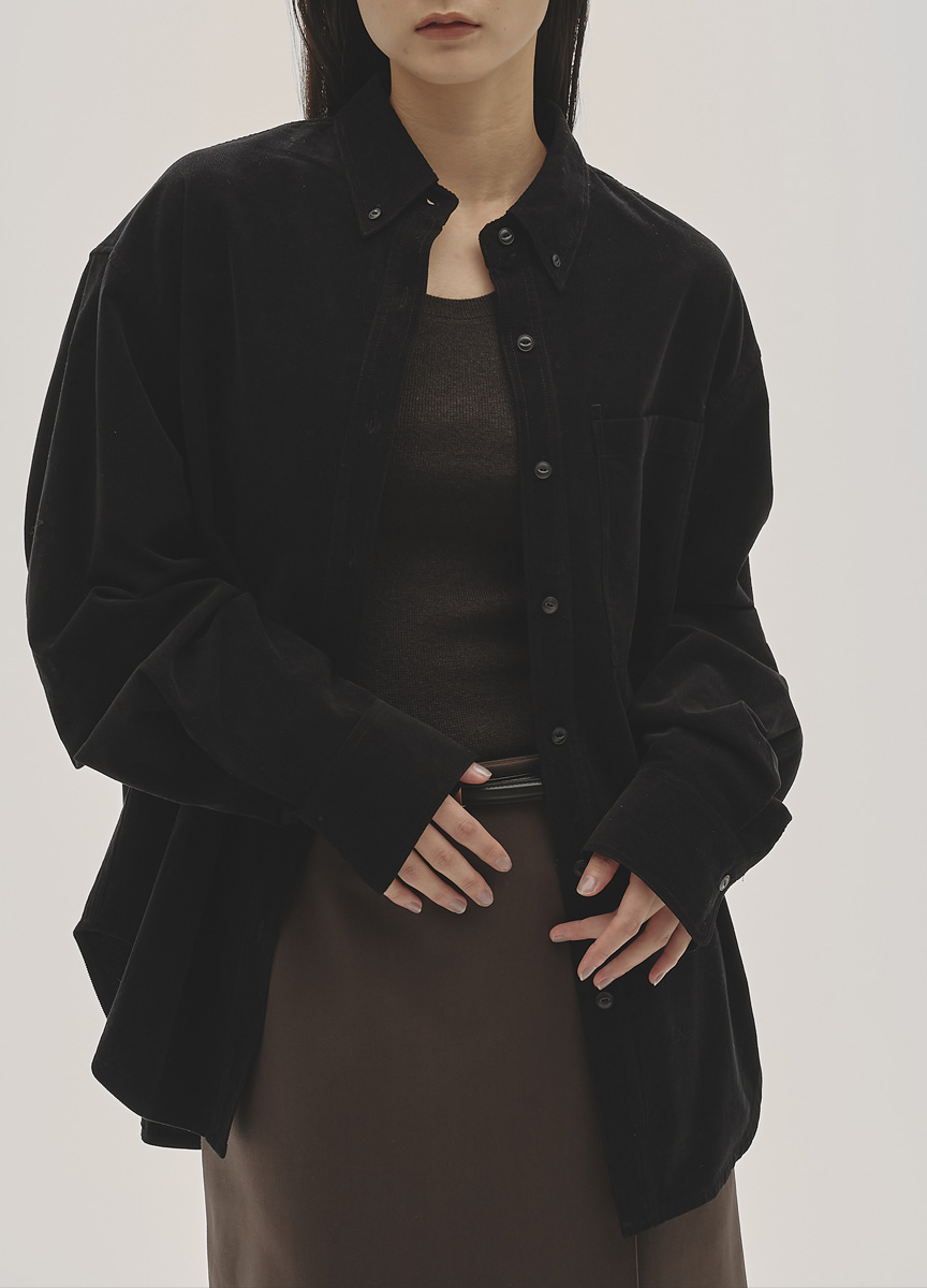 大口袋燈芯絨寬版襯衫